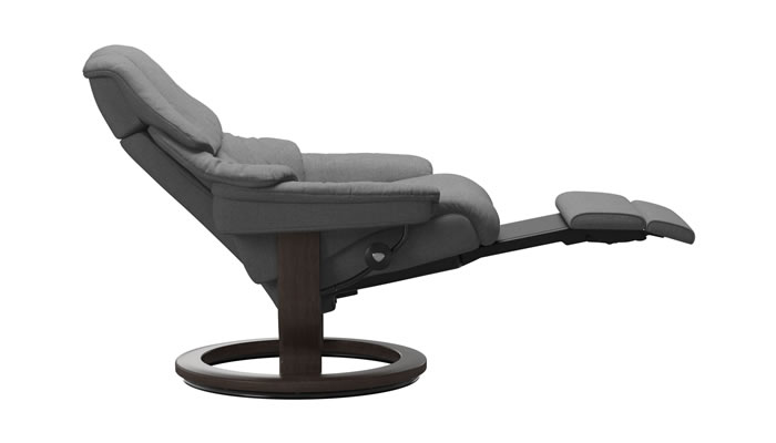 Stressless Reno Ower Leg and Back in Silva Grey Fabric